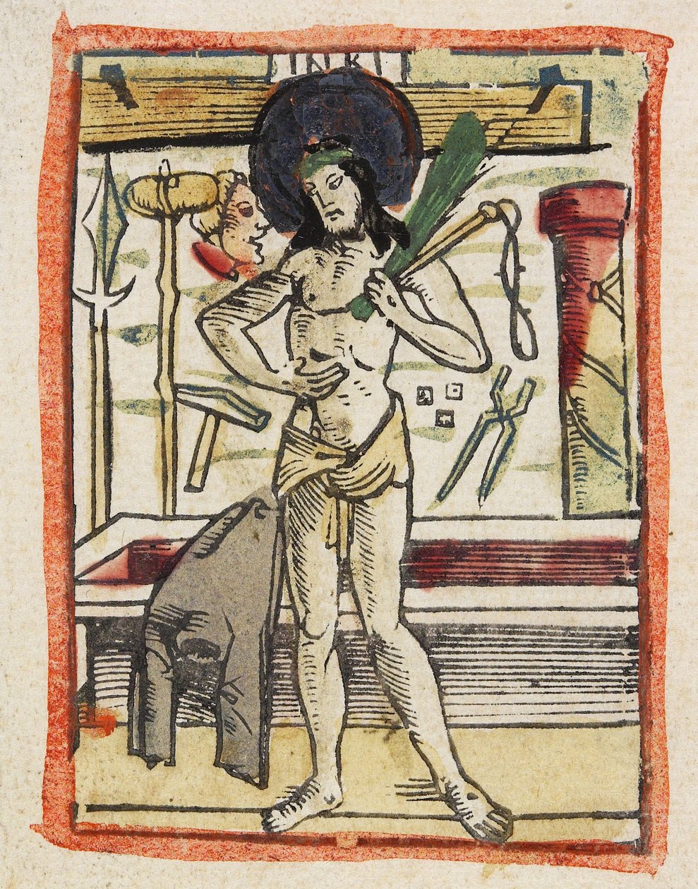 Mąż boleści, ok. 1480-1490 (drewno ręcznie barwiony) autorstwa German School
