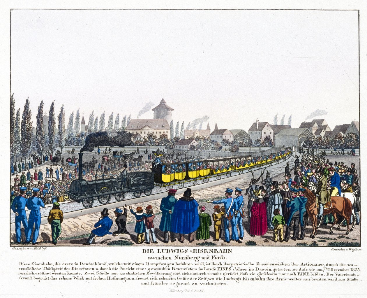 Otwarcie kolei Norymberga-Furth, 7 grudnia 1835 r. autorstwa German School