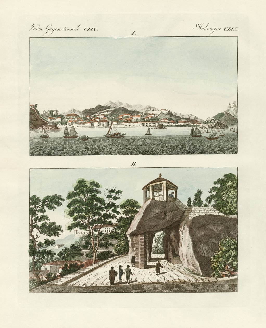 Portugalska kolonia Makau w Chinach (kolorowy grawerunek) autorstwa German School