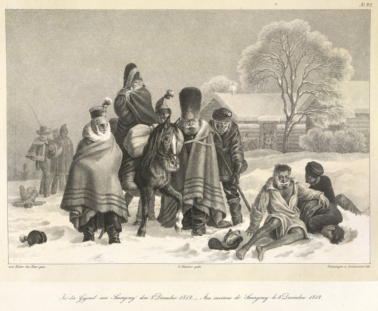 Rekolekcje z Moskwy, 3 grudnia 1812 r., ilustracja z „Liście z mojego teki, w trakcie pola” autorstwa German School