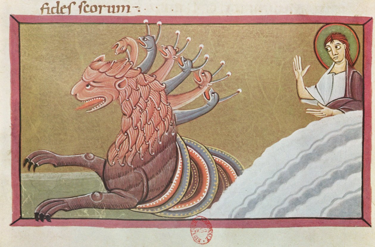 Potwór morski, faksymile Apokalipsy Bamberskiej autorstwa German School
