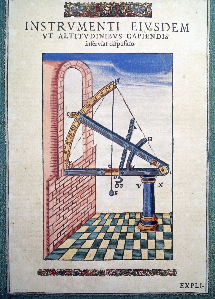 Sekstant astronomiczny w "Astronomii ustanowionej" Tychona Brahe (1546 - 1601), Wandsbeck autorstwa German School