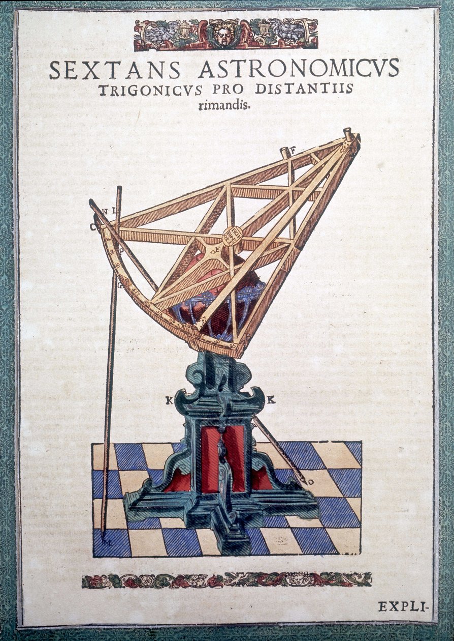 Sekstant astronomiczny w "Astronomii ustanowionej" Tychona Brahe (1546 - 1601), Wandsbeck autorstwa German School