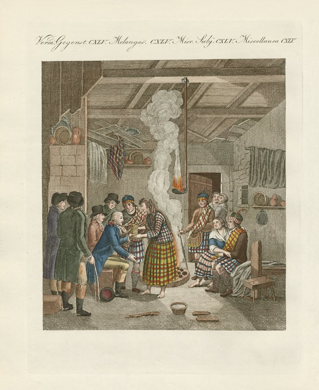 Górale, czyli mieszkańcy północnej części Szkocji (kolorowa rycina) autorstwa German School