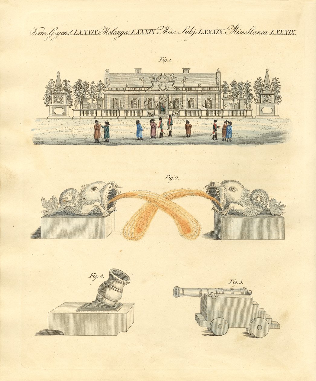Pałac lodowy nad Newą w Petersburgu (kolorowa grawerunek) autorstwa German School
