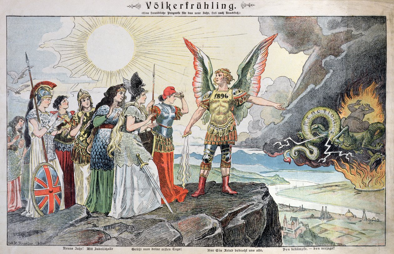 Mieszkańcy Europy w okresie wiosennym, 1896 r. autorstwa German School
