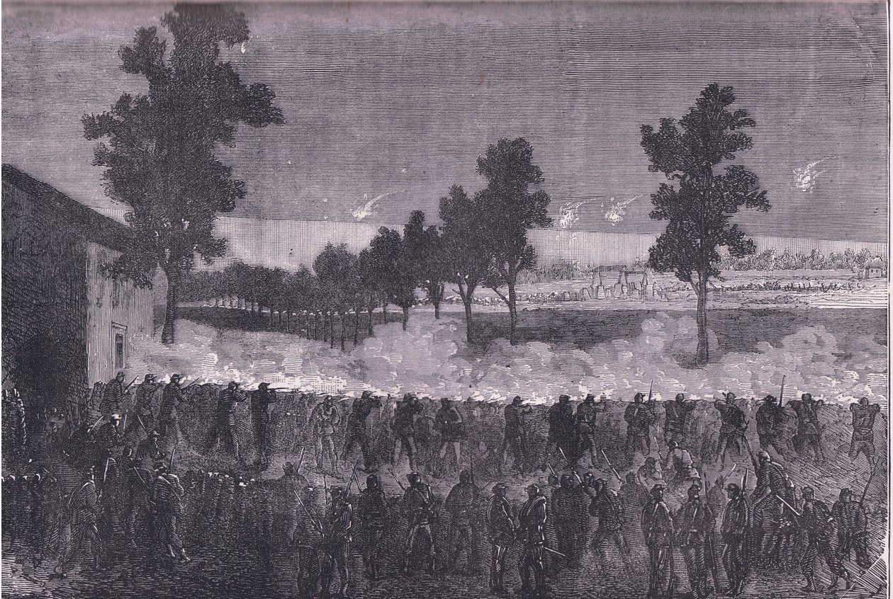 Wyprawa Cachan, Cassells History of the War between France and Germany wydana przez Cassell and Company Limited, c.1890 (lito) autorstwa German School