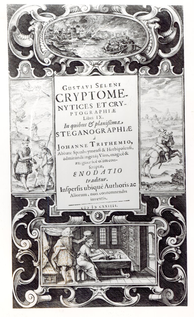 Strona tytułowa do księgi 9 Cryptomenysis and Cryptography Gustavusa Selenusa (Augustusa, księcia Brunszwiku), 1624 autorstwa German School
