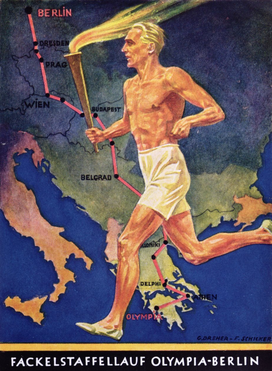Niosący pochodnię na Igrzyskach Olimpijskich w Berlinie, 1936 autorstwa German School