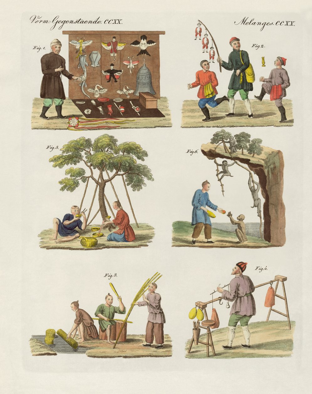 Handel, sztuka i rękodzieło w Chinach (kolorowe grawerowanie) autorstwa German School