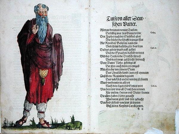 Tuiscon, Ojciec Wszystkich Niemców, z „Pochodzenie pierwszych dwunastu starych królów i książąt narodu niemieckiego” autorstwa German School