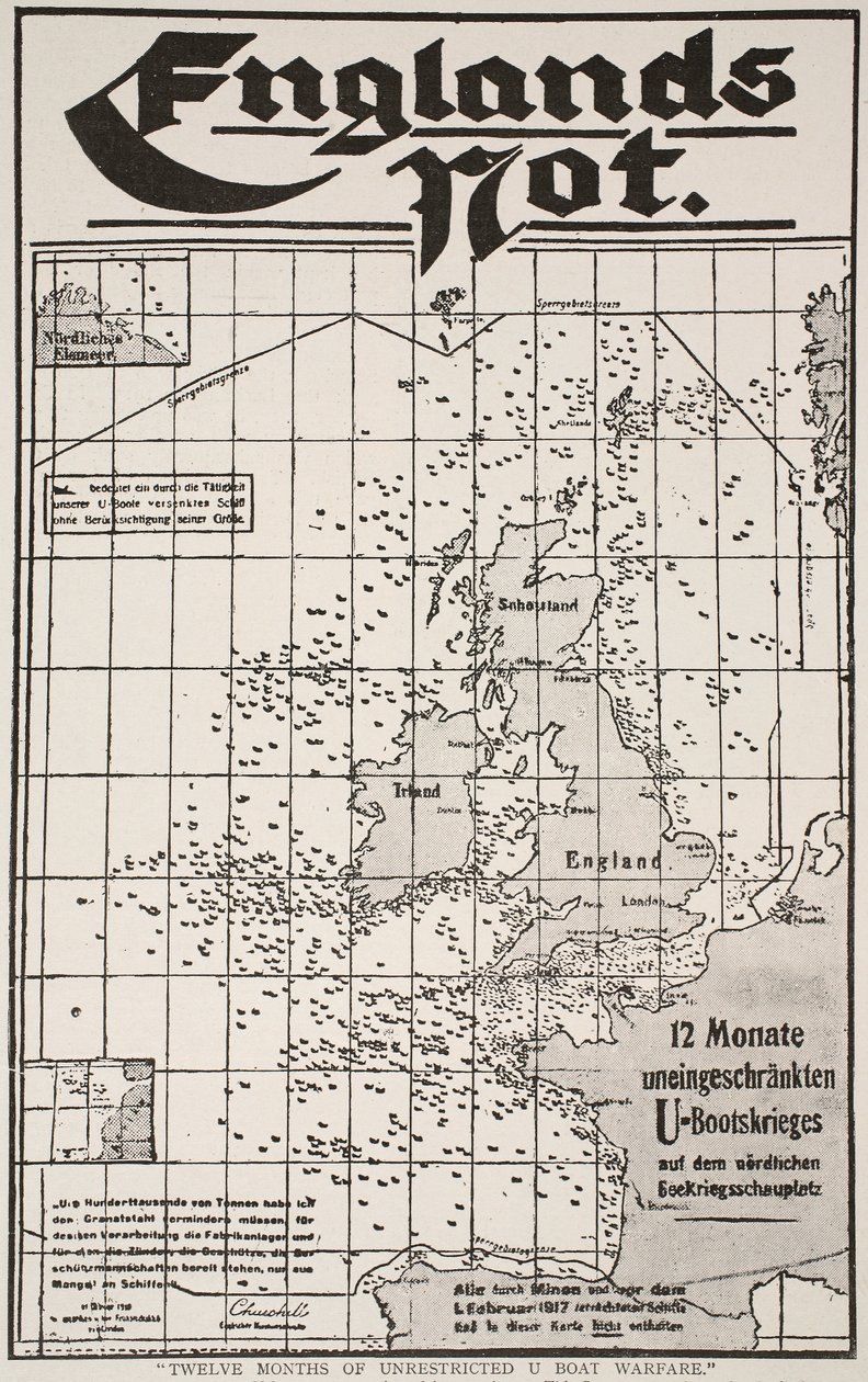 Dwanaście miesięcy nieograniczonej wojny na łodziach podwodnych, 1917-19 autorstwa German School