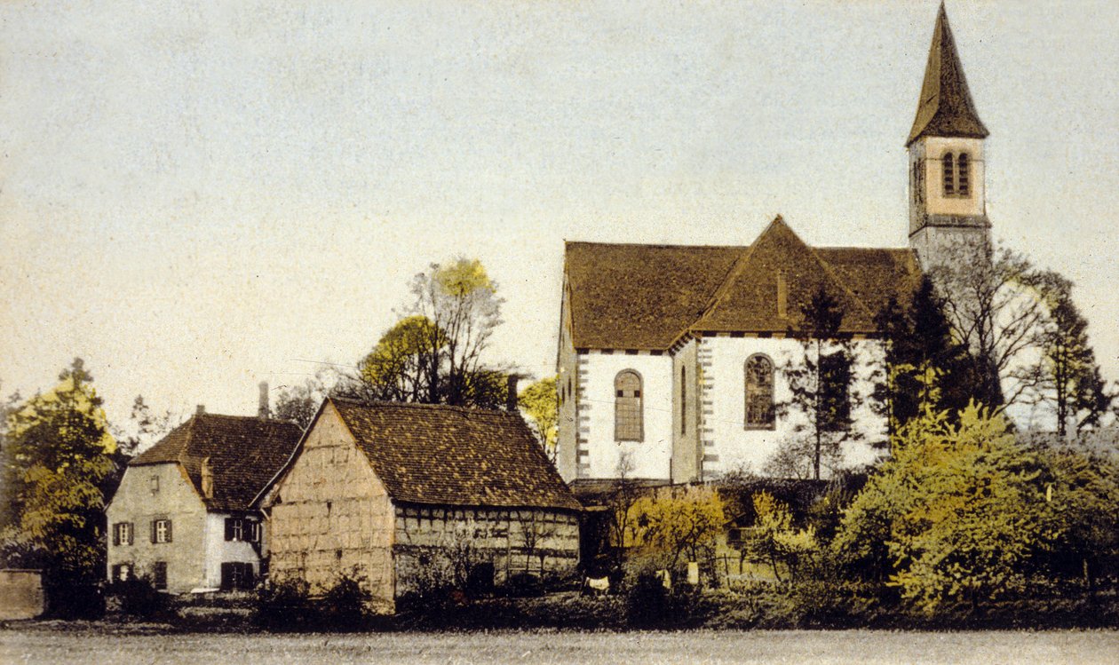 Widok kościoła Bischwiller, Niemcy autorstwa German School