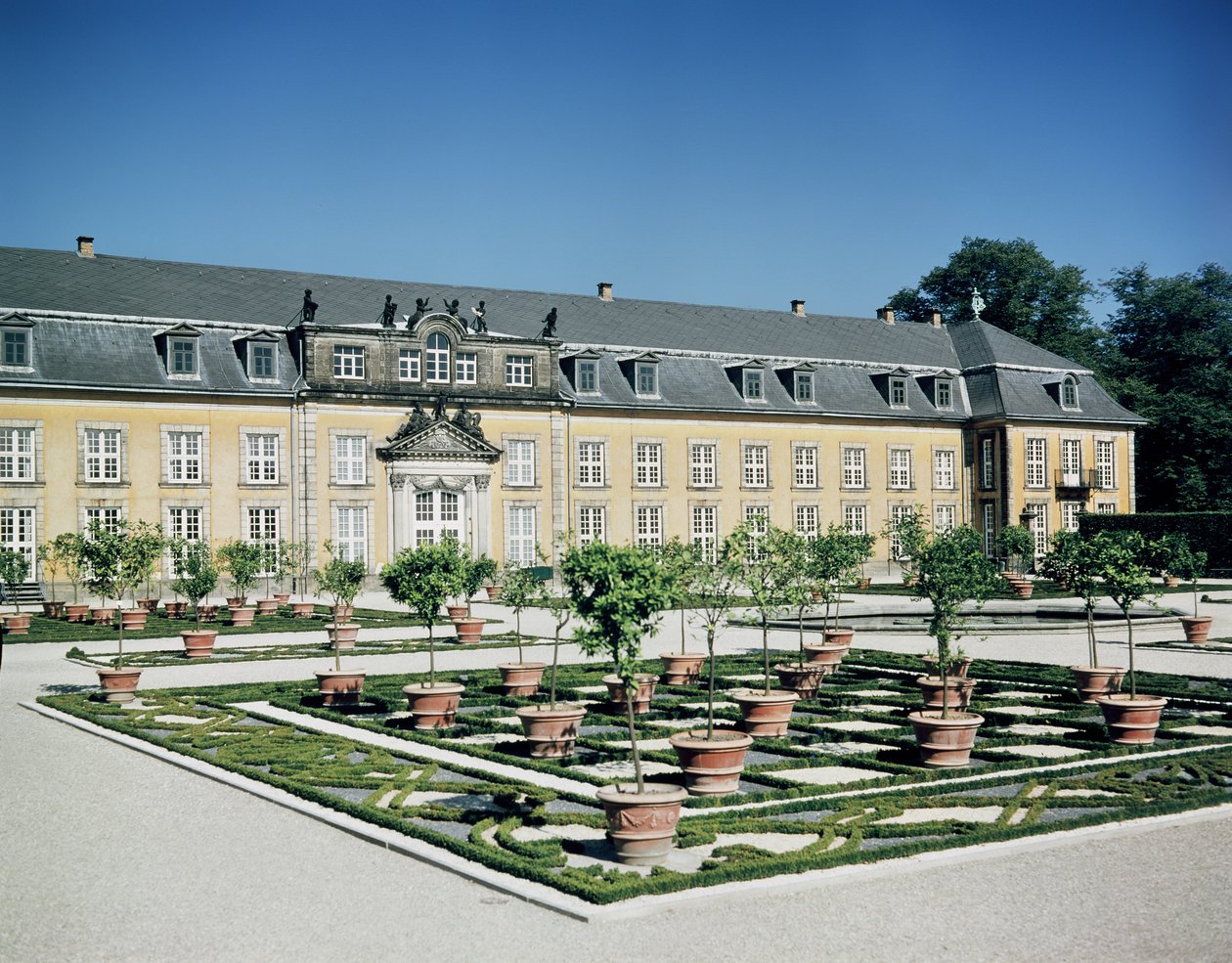 Widok oranżerii Herrenhausen, założonej 1720-23 autorstwa German School