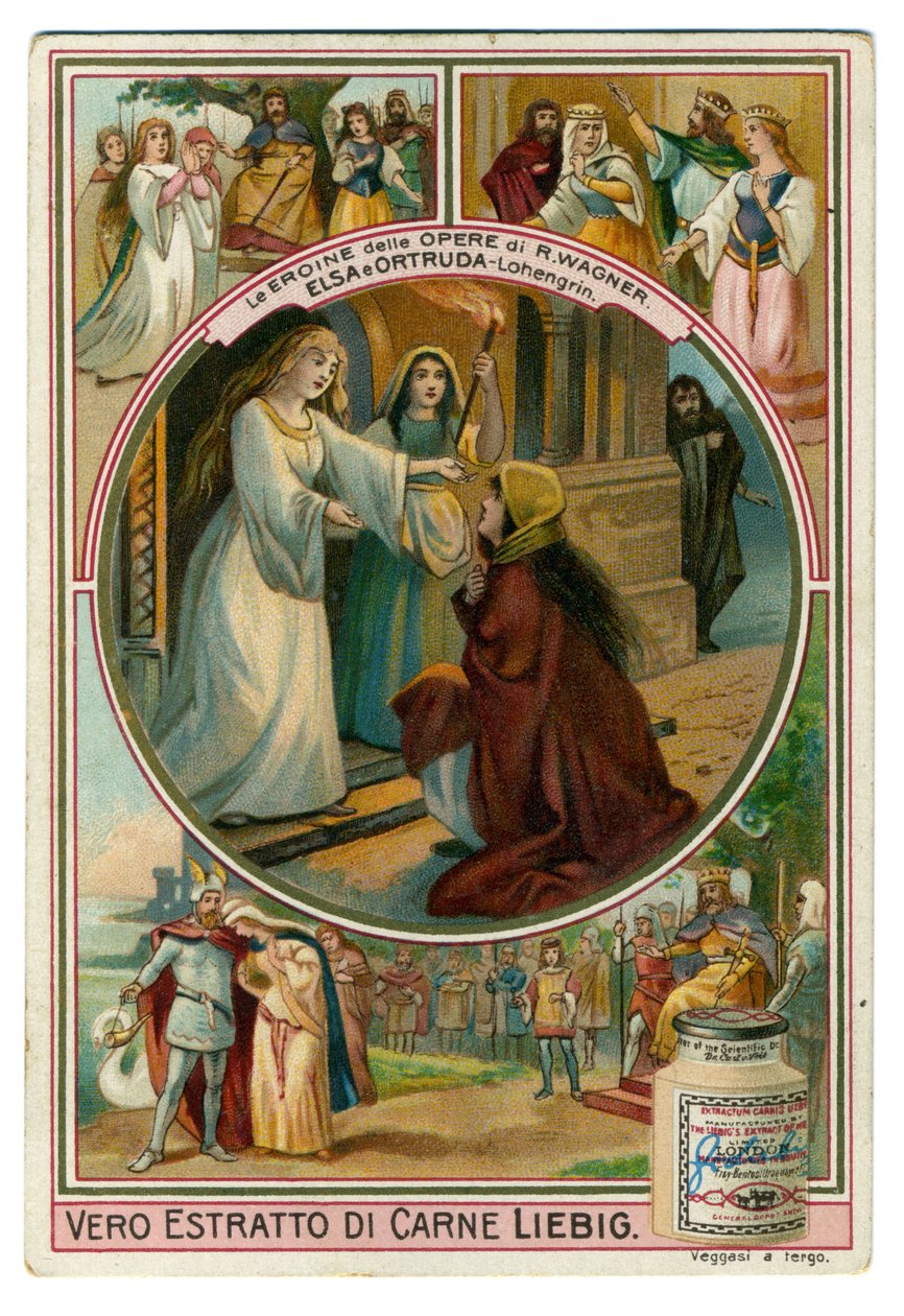 Winieta z opery „Lohengrin” Ryszarda Wagnera autorstwa German School