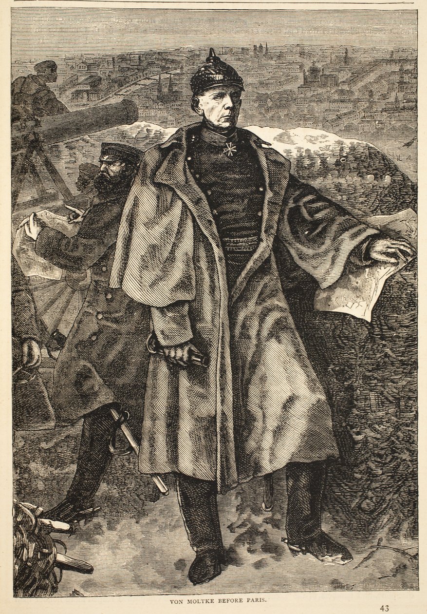 Von Moltke przed Paryżem, listopad 1870, ilustracja z Cassells History of the War between France and Germany, 1870-1871 autorstwa German School
