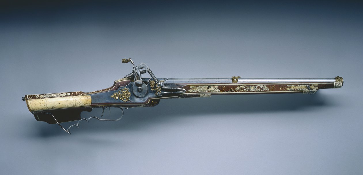 Karabin z blokadą kół, 1618 autorstwa German School
