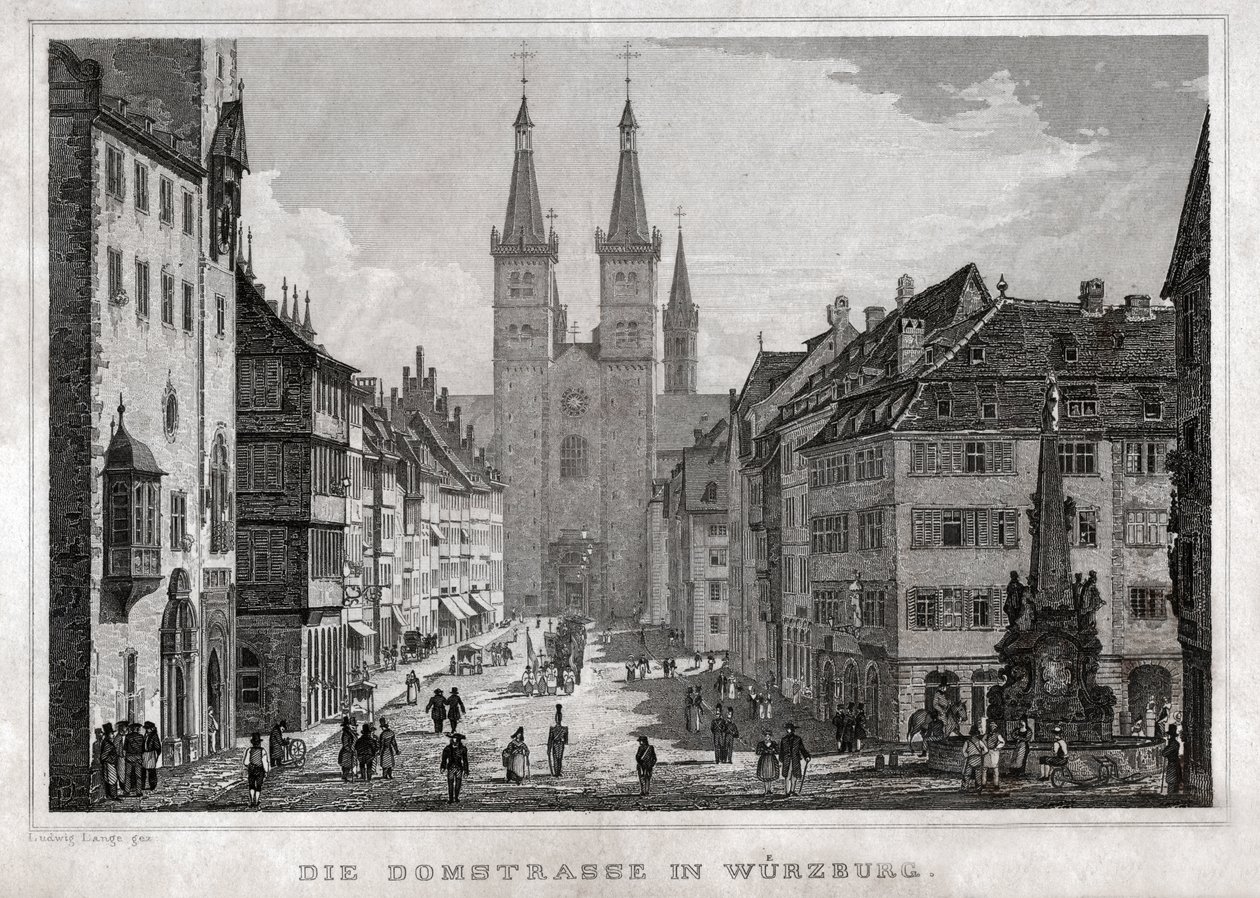 Würzburga. (grafika, ok. 1830) autorstwa German School