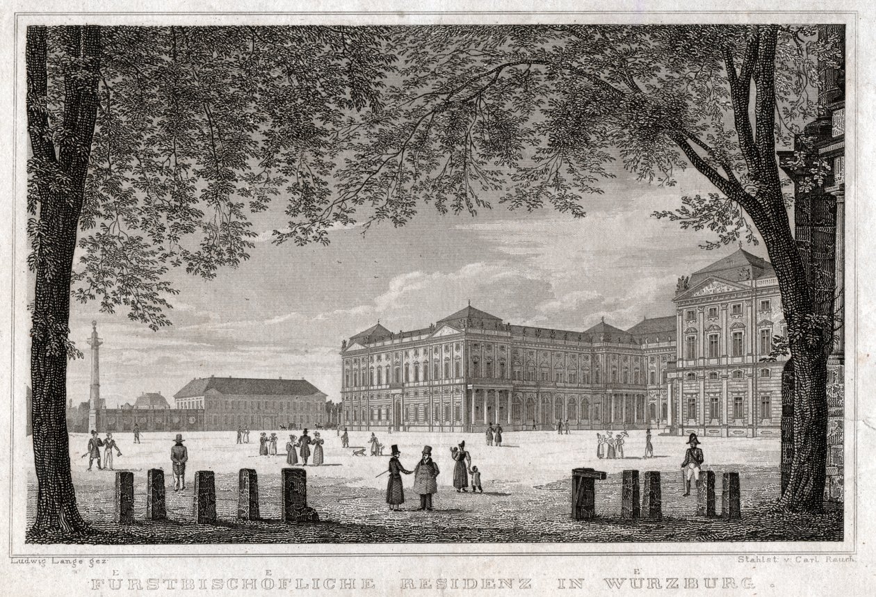Würzburga. (grafika, ok. 1850) autorstwa German School