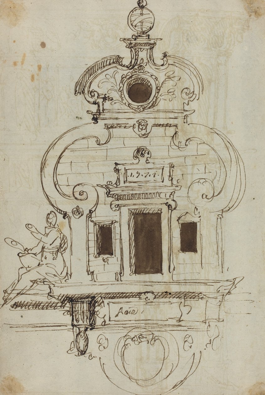 Pomnik ścienny ze sferą armilarną [verso] autorstwa German or Austrian 16th Century