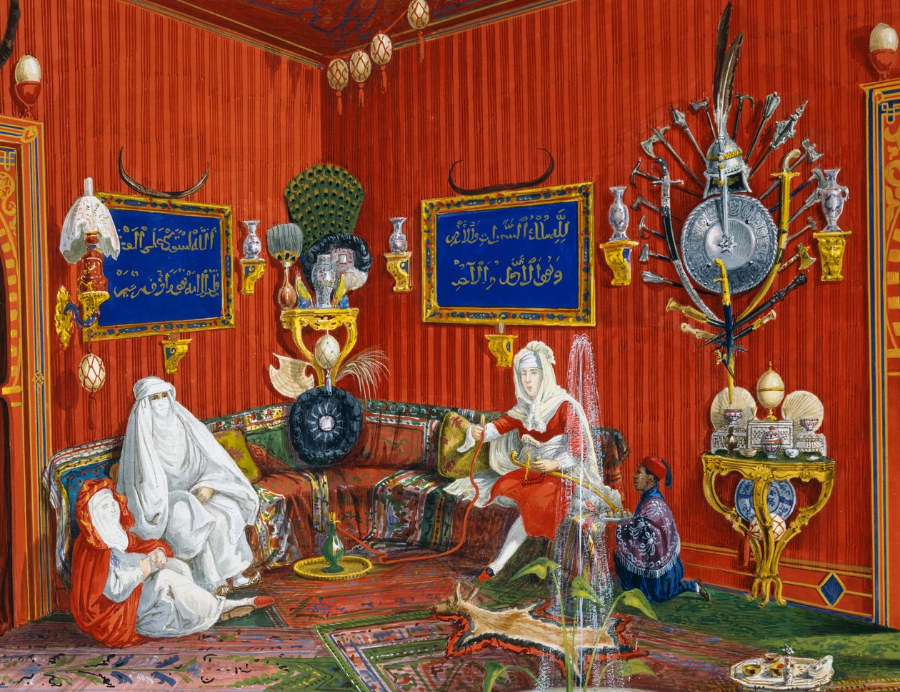 Pokój orientalny w Villa Lazarovich, rezydencja Maksymiliana Habsburga (1832-1867), tempera Germano Prosdocimiego w Trieście autorstwa Germano Prosdocimi