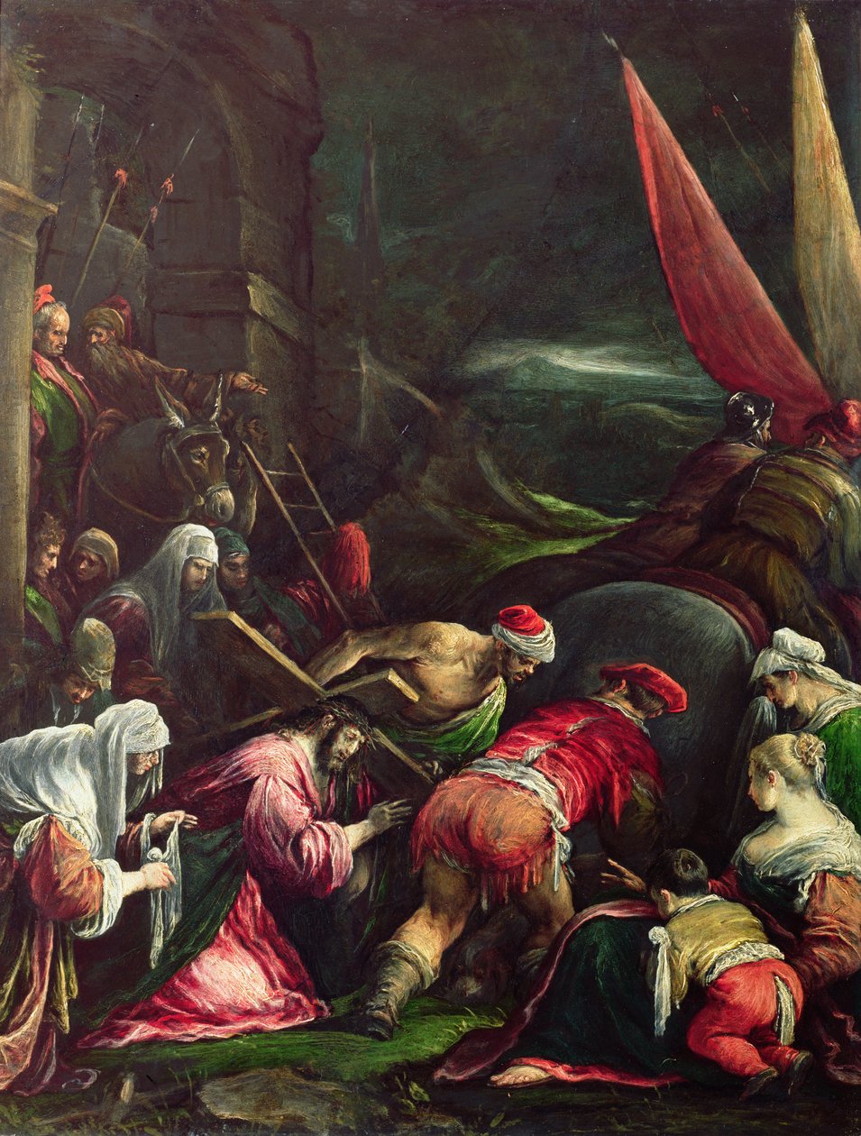 Niesienie krzyża, 1592 autorstwa Gerolamo Bassano