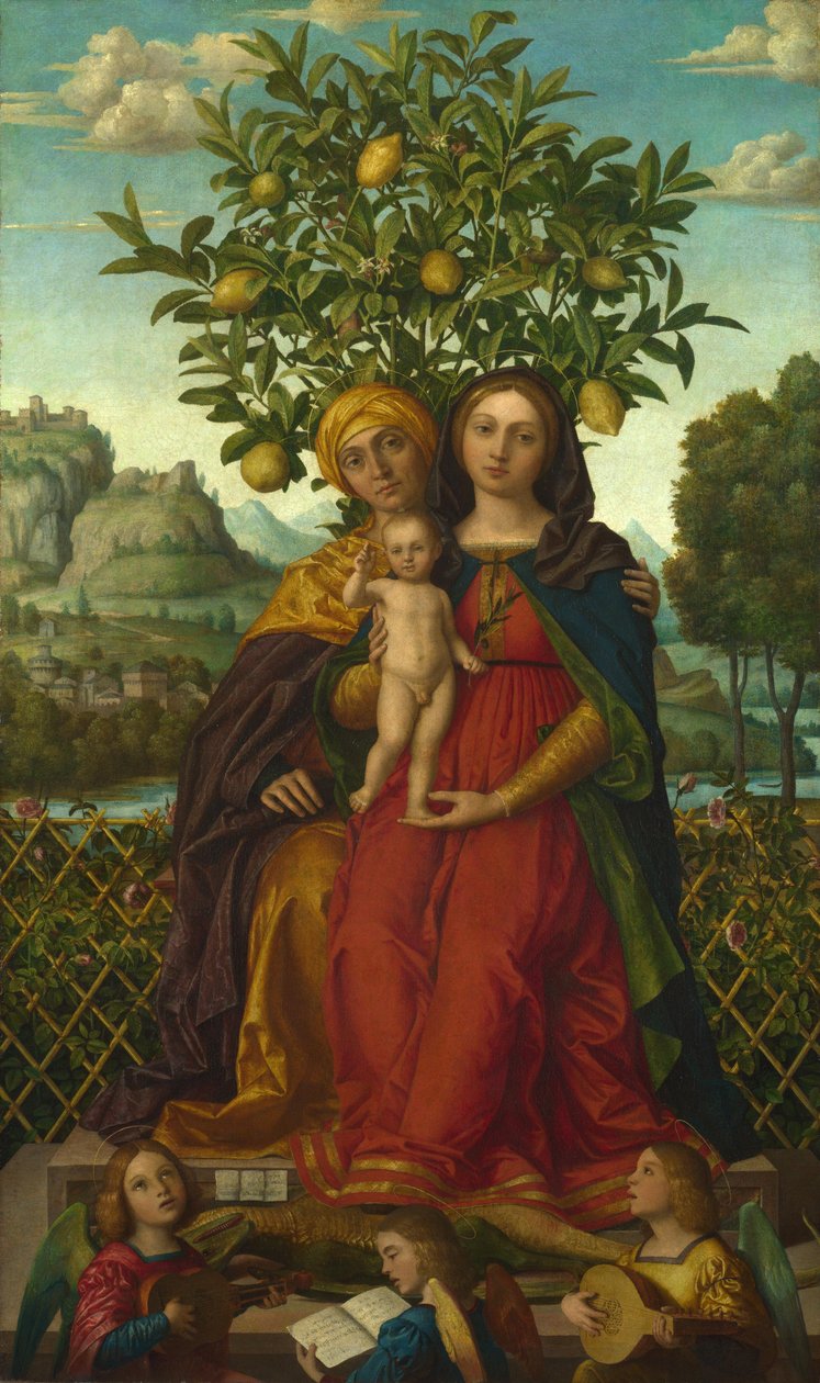 Dziewica z Dzieciątkiem ze św. Anną, 1510-18 autorstwa Gerolamo dai Libri