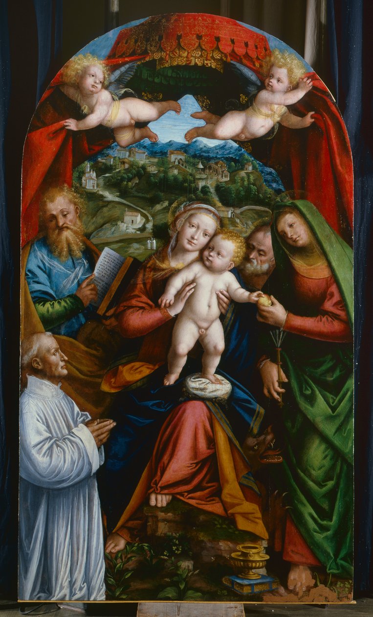 Madonna z Dzieciątkiem i św. Martą, św. Jakubem, św. Józefem i darczyńcą, ok. 1543 (olej na desce) autorstwa Gerolamo Giovenone