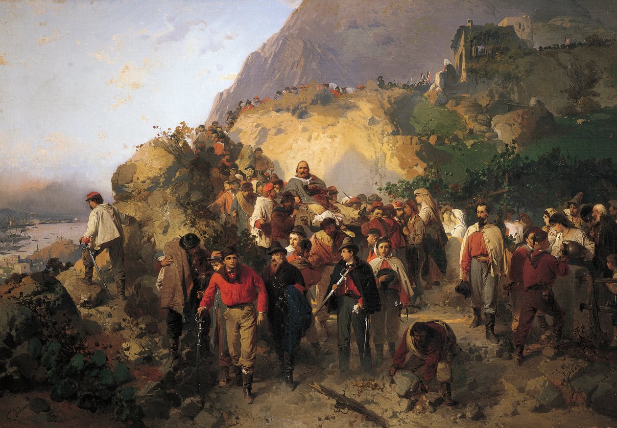 Garibaldi ranny w Aspromonte, Gerolamo Induno autorstwa Gerolamo Induno