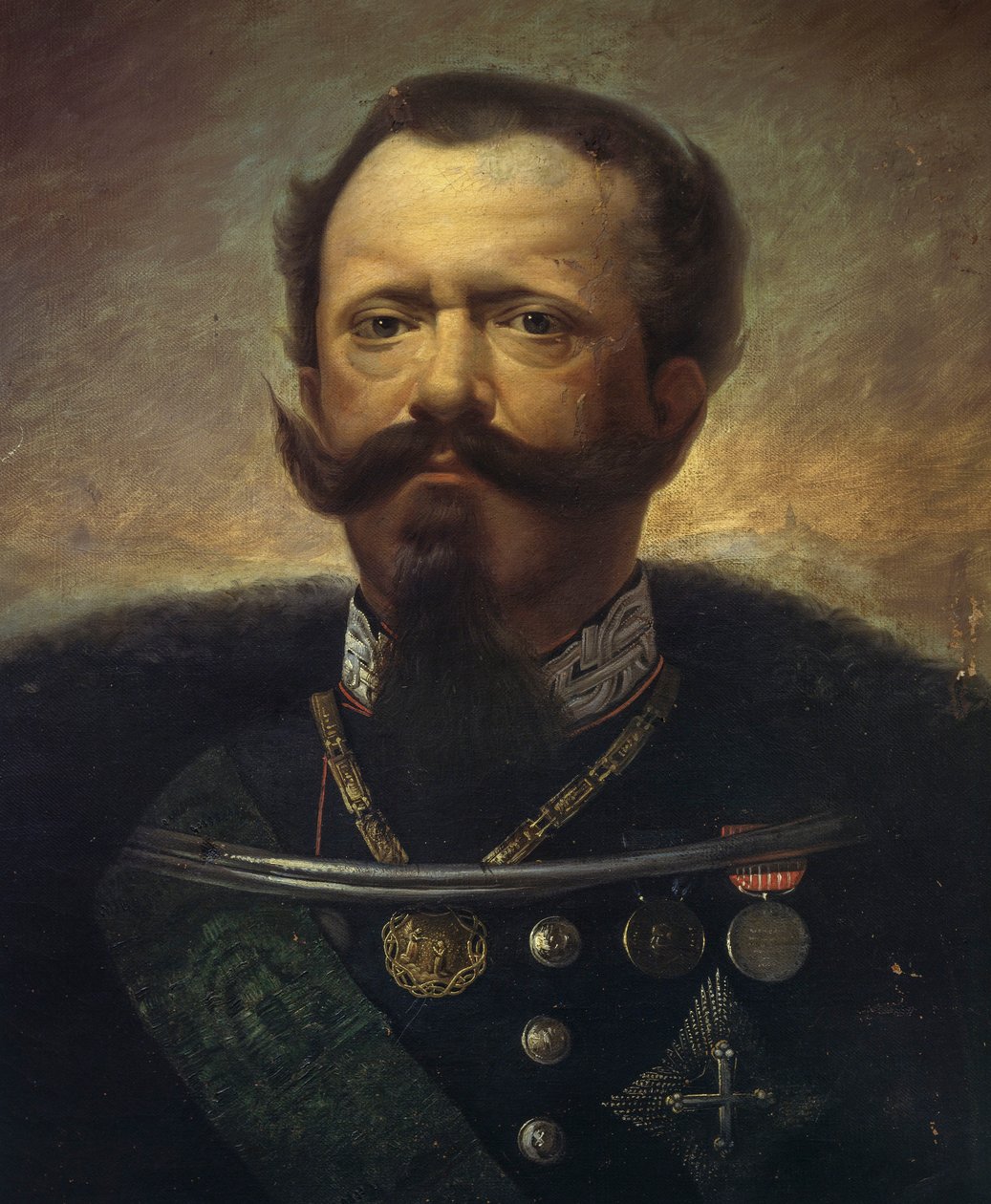 Portret Wiktora Emanuela II, króla Włoch (olej na płótnie) autorstwa Gerolamo Induno