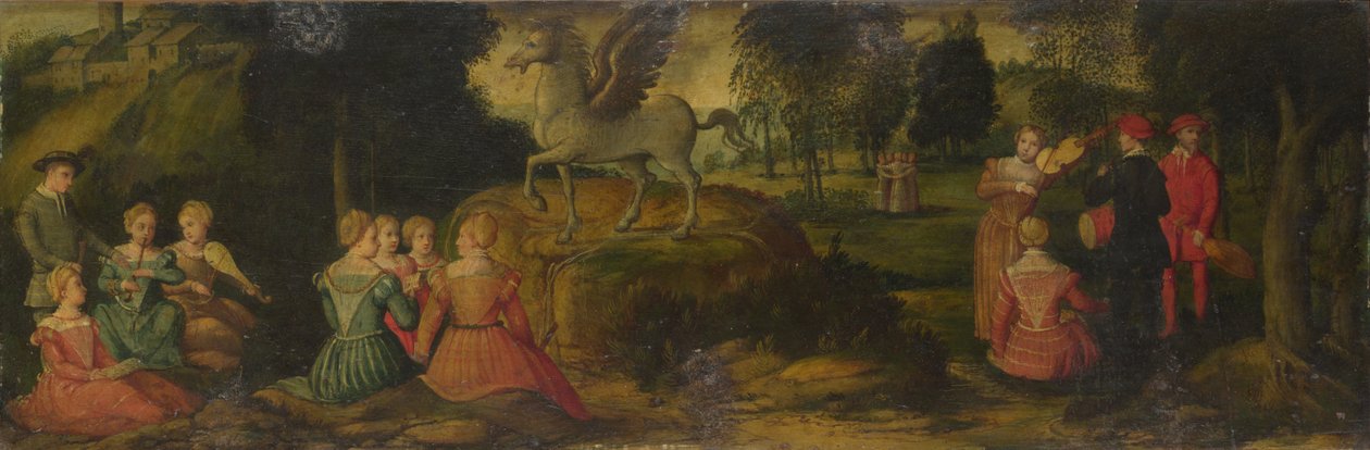 Pegaz i muzy, ok. 1540 autorstwa Gerolamo Romanino