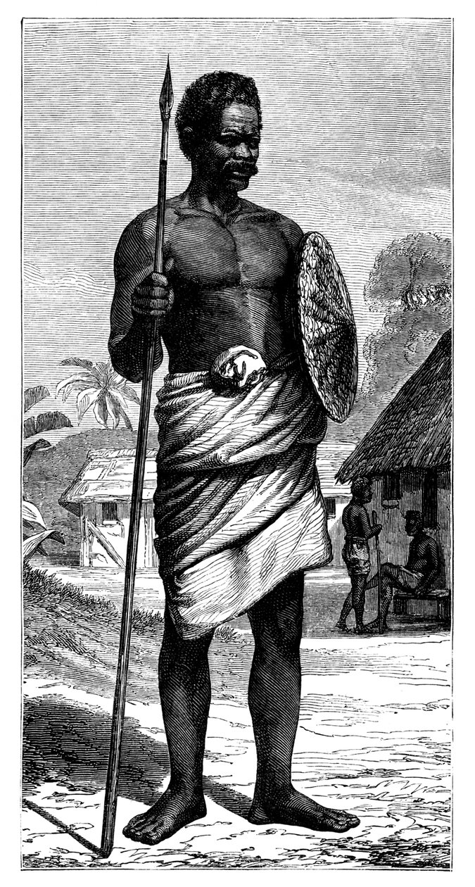 Wojownik Madagaskaru, XIX wiek. autorstwa Gerome Staal