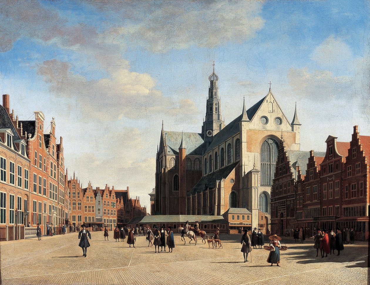 Wielki Rynek w Haarlemie autorstwa Gerrit Adriaensz Berckheyde