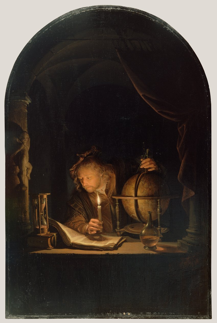 Astronom przy świecach autorstwa Gerrit Dou