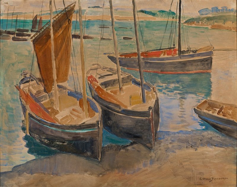 Port ze statkami w BretaniiPortugalia: Port ze statkami w Bretanii autorstwa Gerrit Willem van Blaaderen