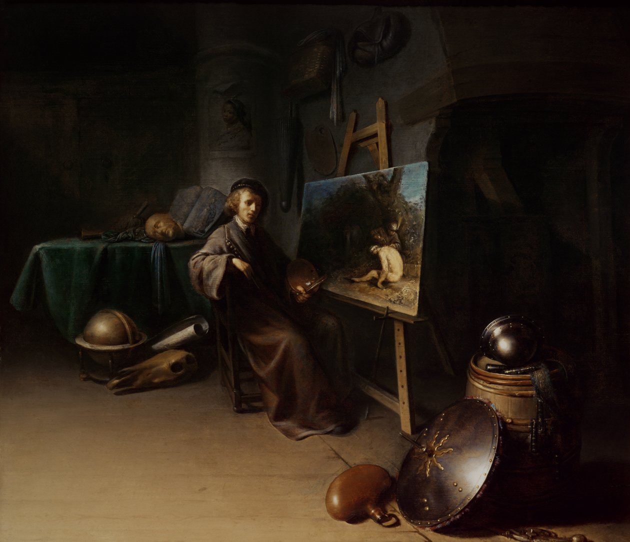 Artysta w swoim studio autorstwa Gerrit Dou