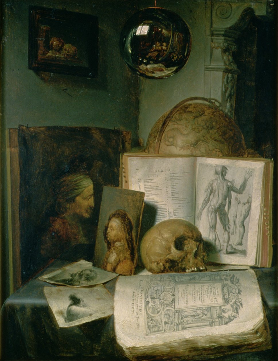 Martwa natura z czaszką autorstwa Gerrit Dou