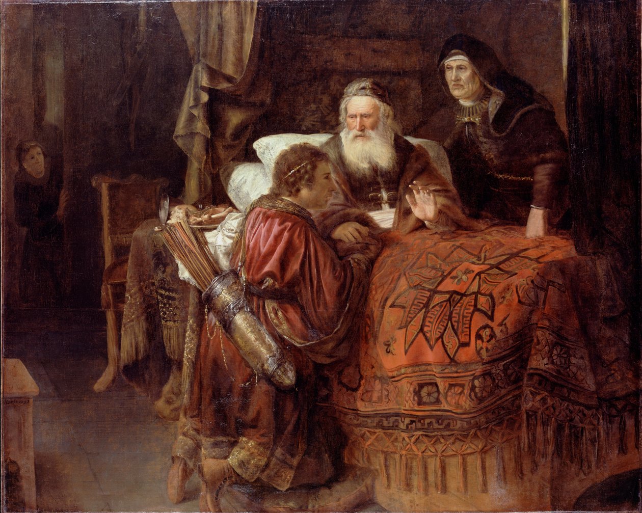 Izaak błogosławi Jakuba autorstwa Gerrit van Honthorst