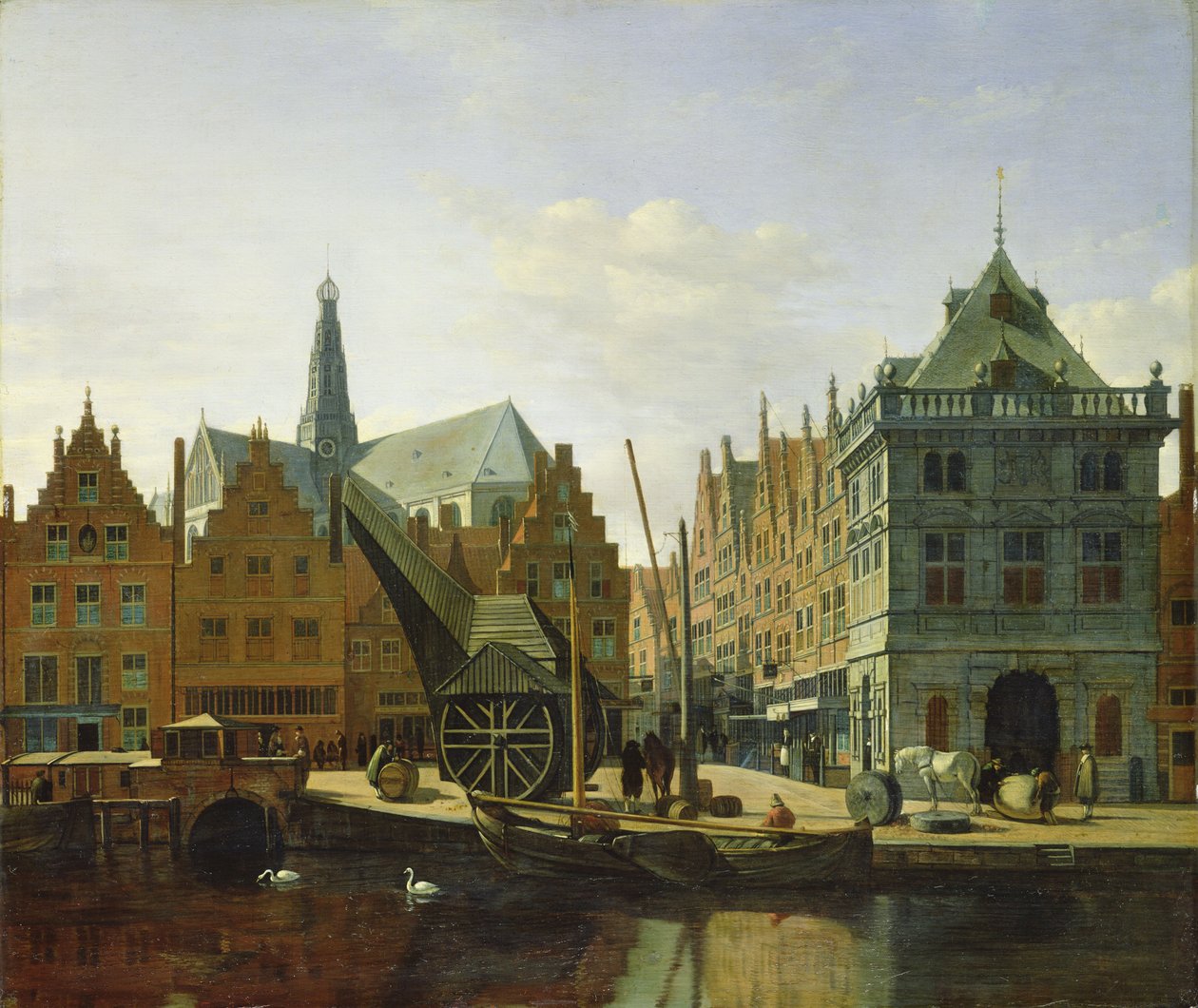 Widok Spaarne w Haarlemie, 1667 autorstwa Gerrit Adriaensz Berckheyde