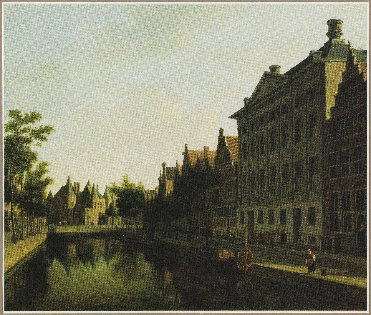 Widok na Kloveniersburgwal z Waag i Trippenhuis, Amsterdam autorstwa Gerrit Adriaenszoon Berckheyde