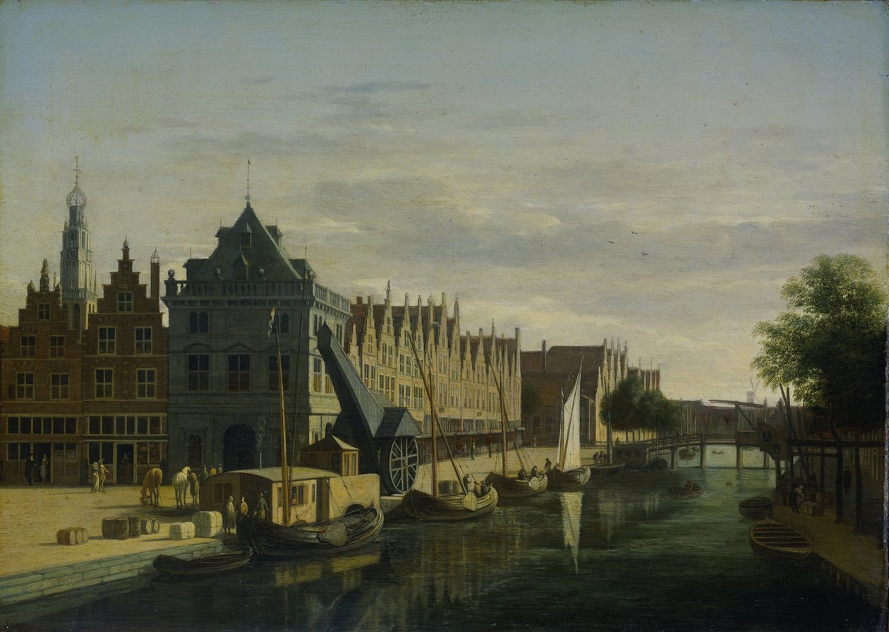 De Waag (Waga) i Żuraw na Spaarne, Haarlem autorstwa Gerrit Berckheyde