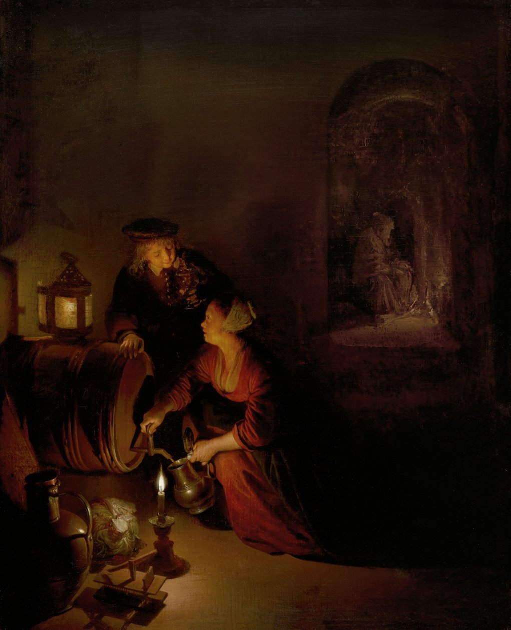 Piwnica z winami autorstwa Gerrit Dou