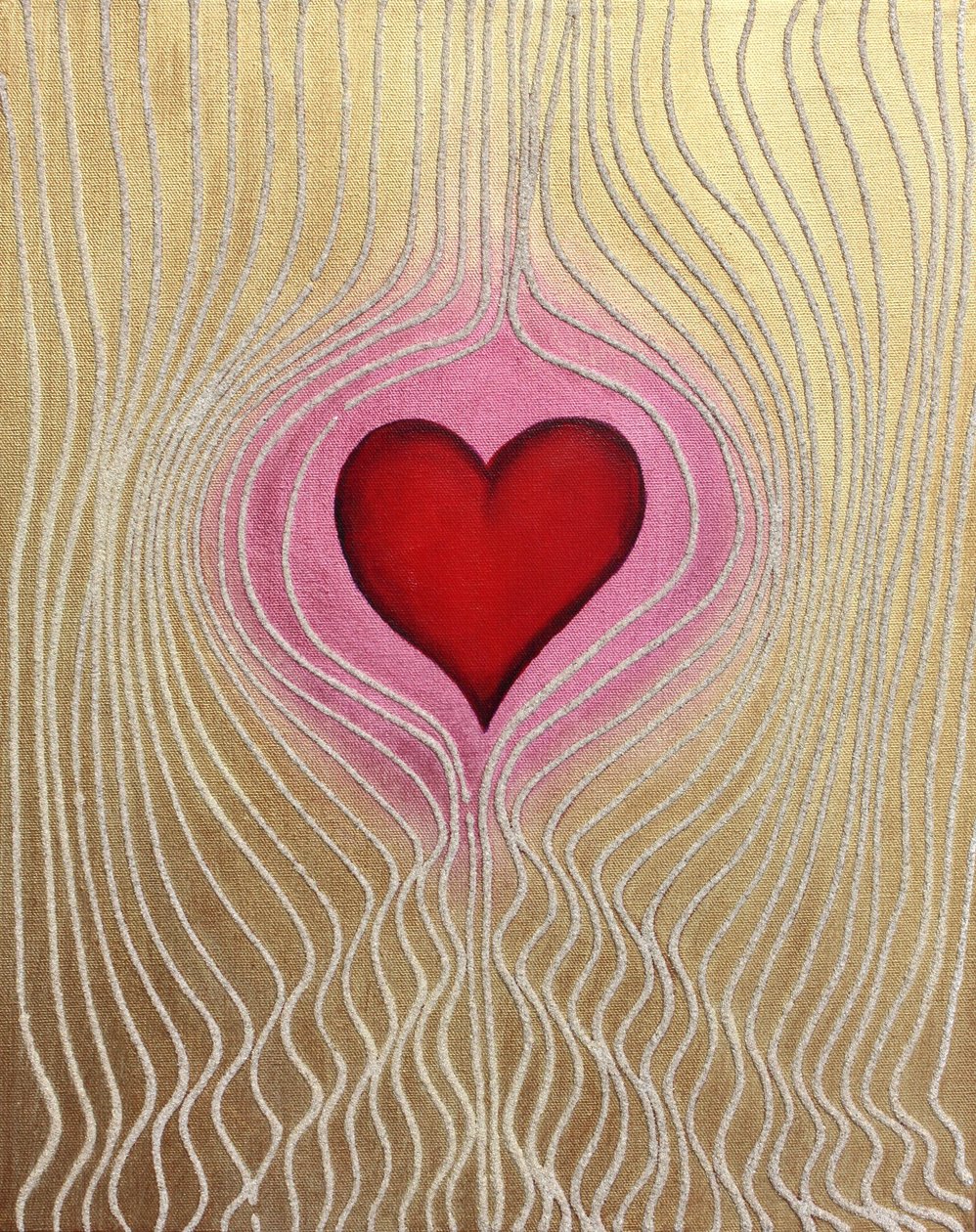 Heart Currents 3, 2011 (piasek i akryl na płótnie) autorstwa Gerrit Greve
