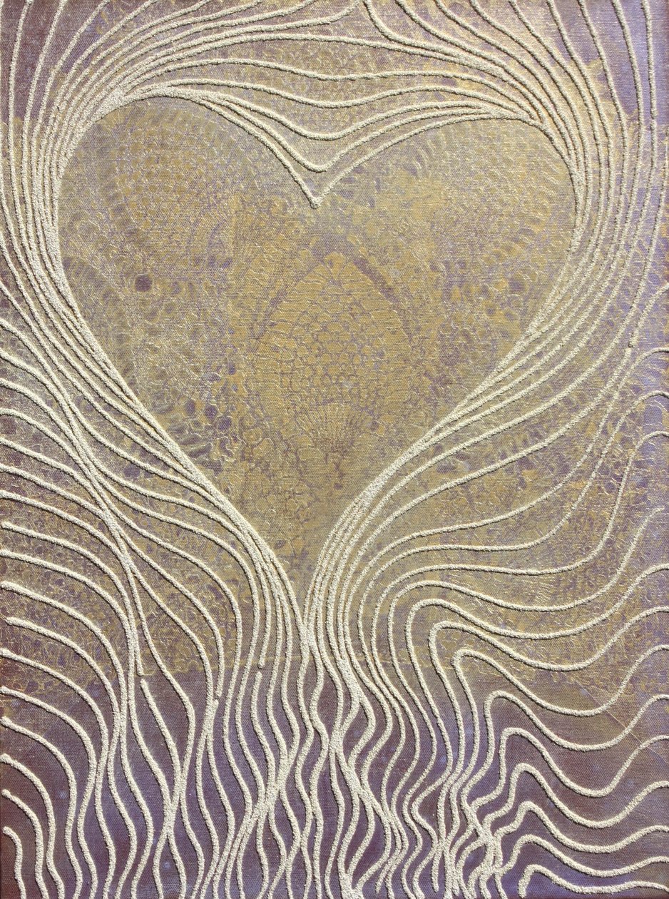 Heart Currents 9, 2011 (piasek i akryl na płótnie) autorstwa Gerrit Greve