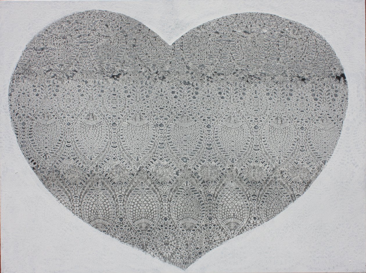 Heart Snow, 2023 (akryl na płótnie) autorstwa Gerrit Greve
