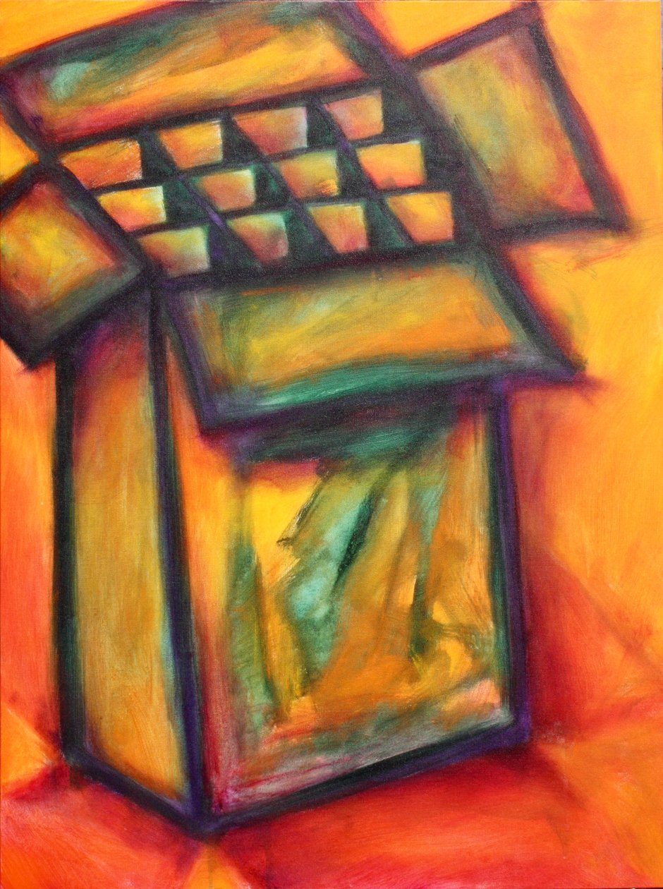 Yellow Box on Yellow, 2022 (akryl na płótnie) autorstwa Gerrit Greve