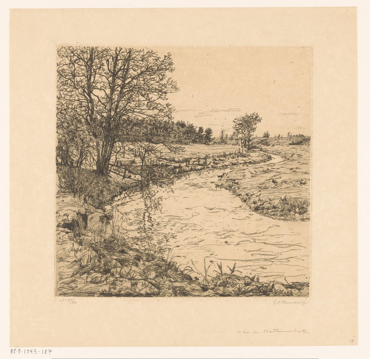 Pod Hattemerbeek (oryginalny tytuł na obiekcie) autorstwa Gerrit Haverkamp (signed by artist)
