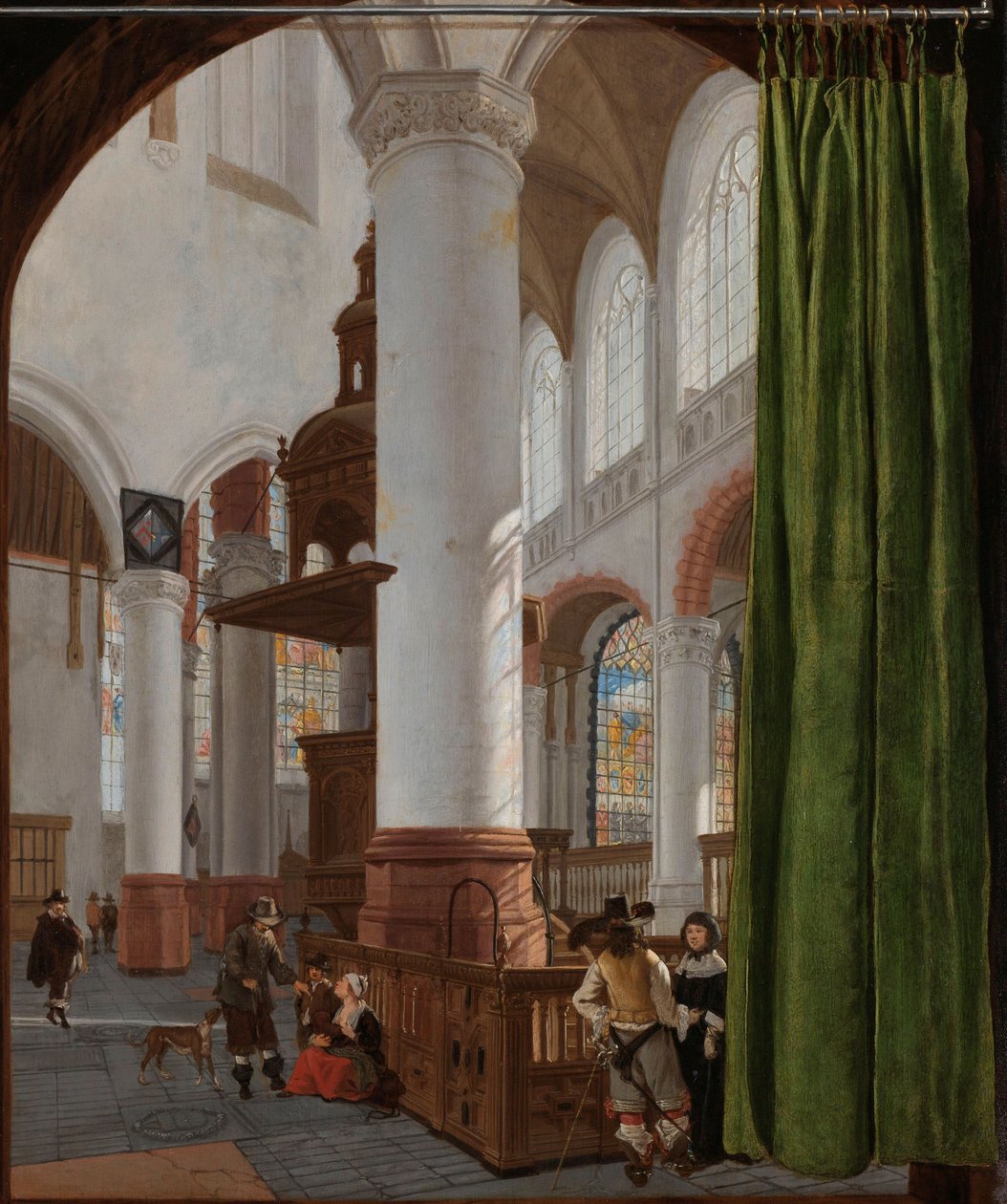 Wnętrze Oude Kerk w Delft autorstwa Gerrit Houckgeest