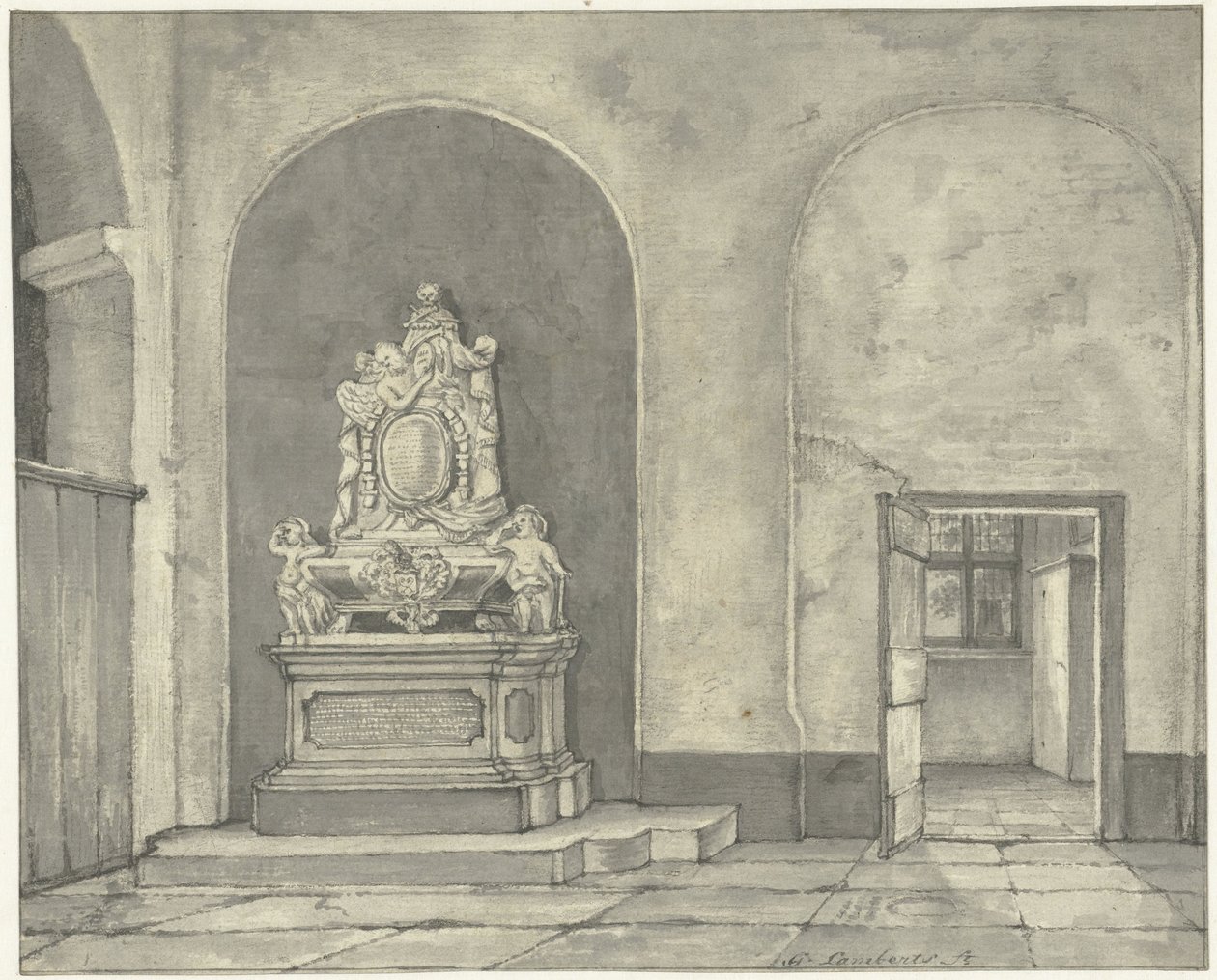 Pomnik nagrobny Balth. Fredericus von Stosch w Janskerku w Utrechcie autorstwa Gerrit Lamberts