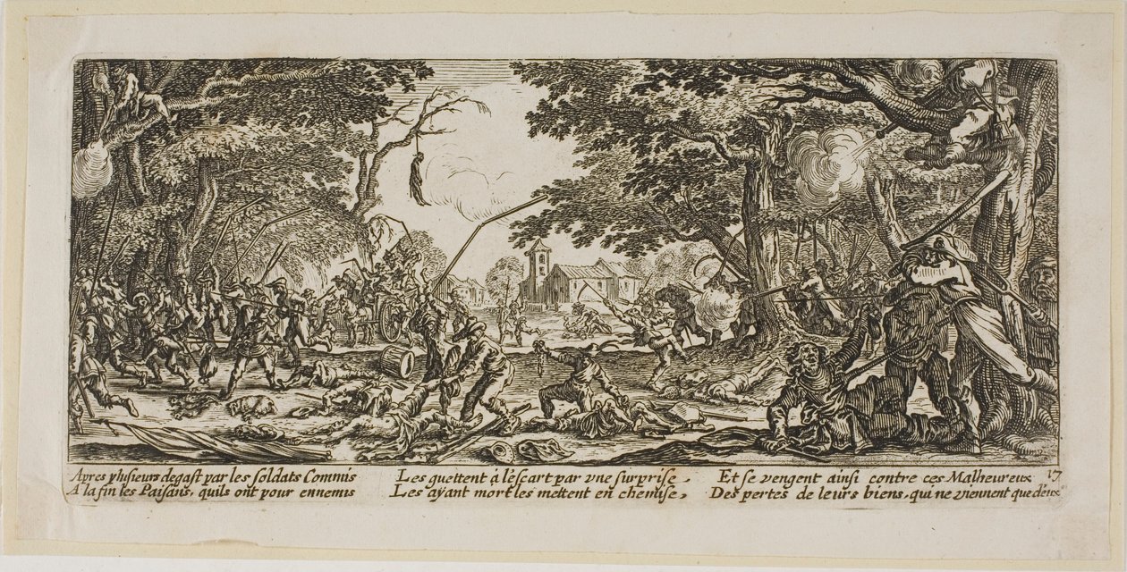 The Peasants Avenge Themselves (Chłopi mszczą się), płyta siedemnasta z The Large Miseries of War (Wielkie nieszczęścia wojny) autorstwa Gerrit Lucasz van Schagen